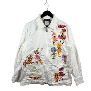 Women's Bob Mackie Wearable Art Parade Of The Flowers Full Zip Jacket Size M